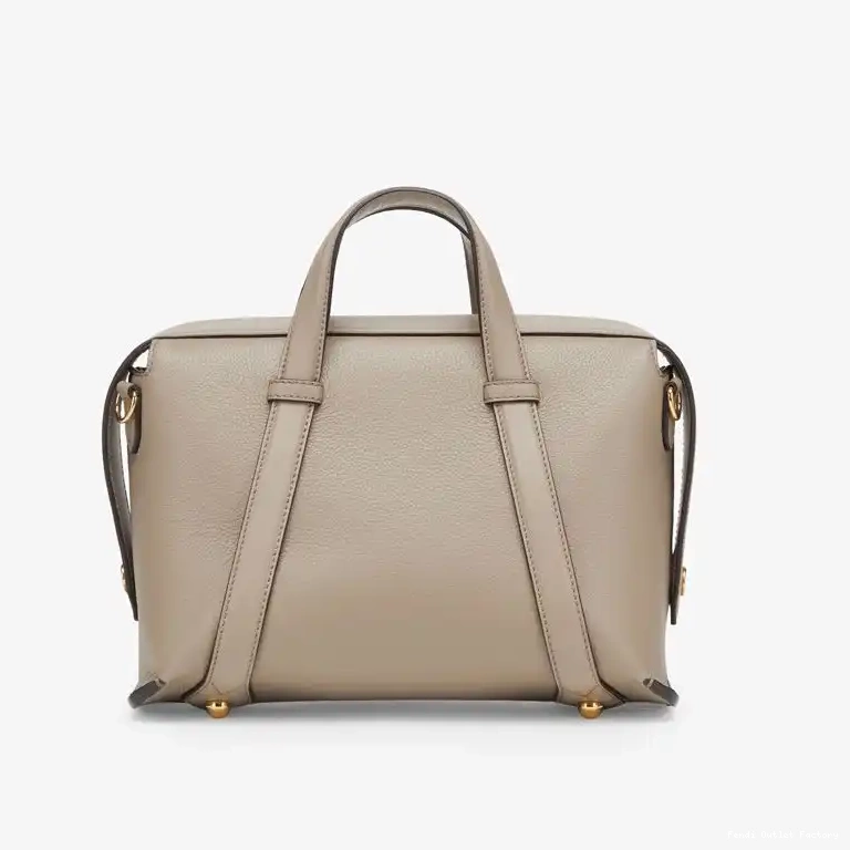 Affordable HOT In Grained Grey Boston Bag 365 Leather Fendi Medium 0521